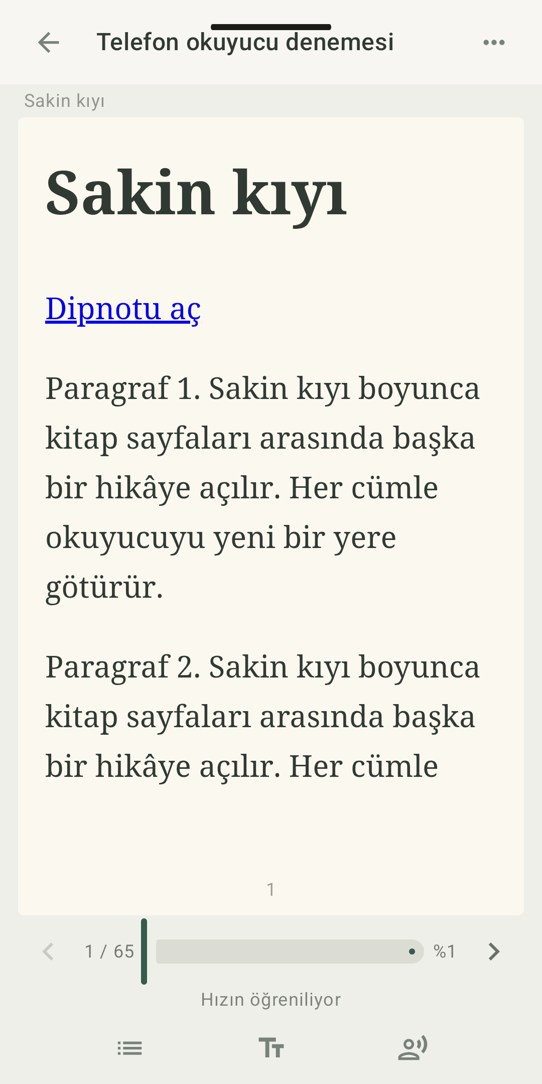 Telefonda okuma araçları